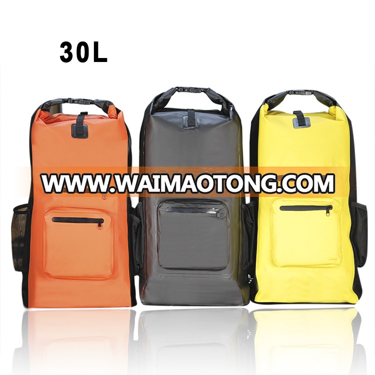 30L 40L External Pocket Waterproof Dry Bag Sport Backpack for Outdoor